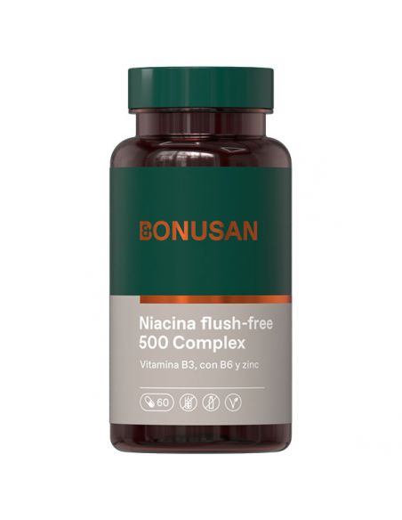 Niacina Flush-Free 500 Complex Bonusan - 60 cápsulas