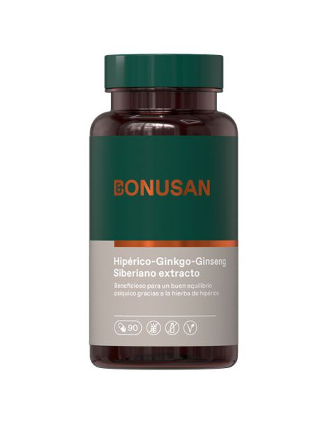 Hipérico - Ginkgo - Ginseng Siberiano Extracto Bonusan - 90 cápsulas