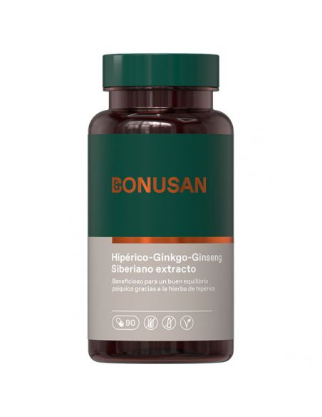 Hipérico - Ginkgo - Ginseng Siberiano Extracto Bonusan - 90 cápsulas