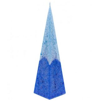Vela Piramidal de Cera de Palma Tonos Azules Canvela