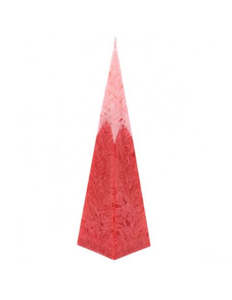 Vela Piramidal de Cera de Palma Tonos Rojos Canvela