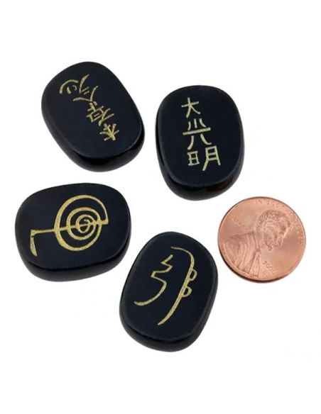 Set de Piedras de Shungit con Símbolos Reiki