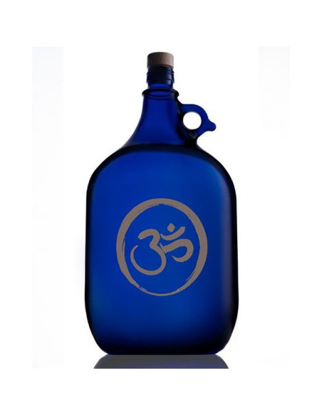 Garrafa de Vidrio Azul de Murano con Símbolo OM - 5 litros