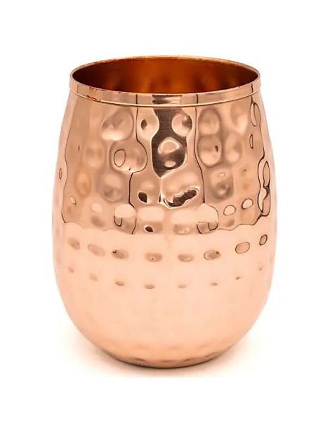 Vaso de Cobre Ovalado Martillado - 350 ml.