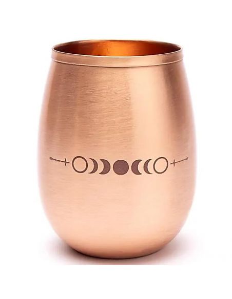 Vaso de Cobre con Fases Lunares Grabadas a Laser - 350 ml.