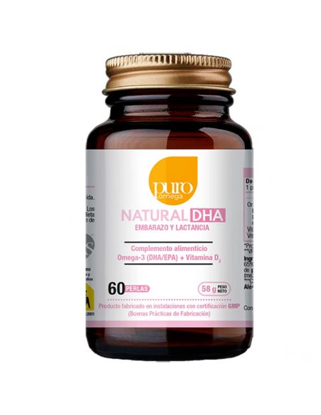 Natural DHA Embarazo y Lactancia Puro Omega - 60 perlas