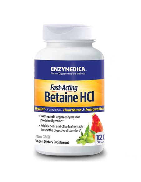 Betaína HCL Enzymedica - 120 cápsulas