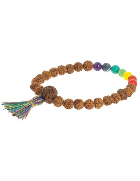 Pulsera Mala de Rudraksha y 7 Chakras