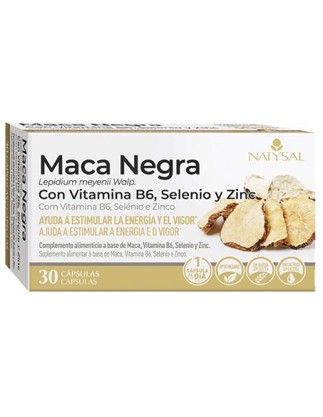 Maca Negra, B6, Selenio y Zinc Natysal - 30 cápsulas