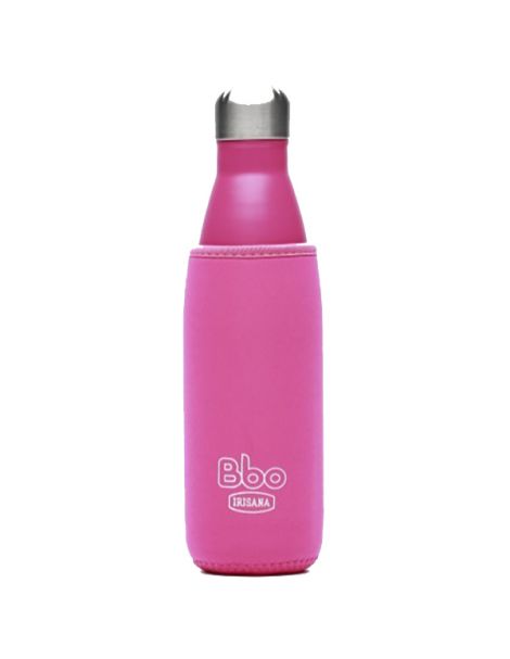 Botella de Acero Inoxidable con Funda de Neopreno Bbo Irisana Fucsia - 500 ml.