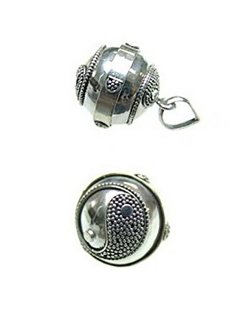 Colgante Llama Ángeles Ying Yang en Plata de Ley