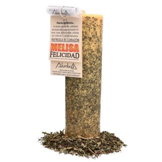 Vela Artesanal de Soja con Melisa - Felicidad