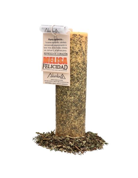 Vela Artesanal de Soja con Melisa - Felicidad