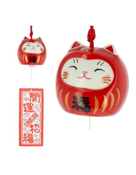 Campana Furin Cerámica Neko-Daruma