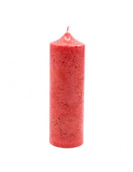 Vela Pilar de Cera de Palma Roja Canvela - 19 x 5.8 cm.