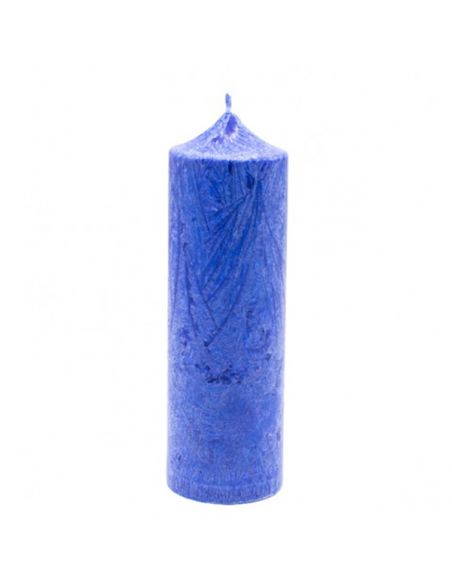 Vela Pilar de Cera de Palma Azul Canvela - 19 x 5.8 cm.