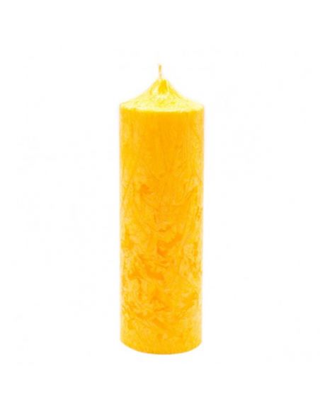 Vela Pilar de Cera de Palma Amarilla Canvela - 19 x 5.8 cm.