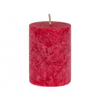 Vela de Cera de Palma Pilar Roja Pequeña Kenzerfarm - 5 x 6.5 cm.