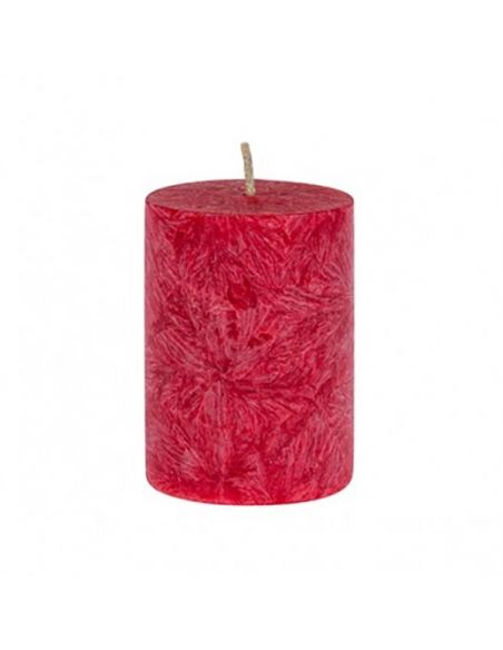 Vela de Cera de Palma Pilar Roja Pequeña Kenzerfarm - 5 x 6.5 cm.