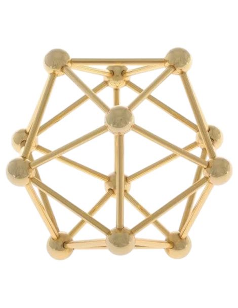 Icosaedro de Metal Dorado