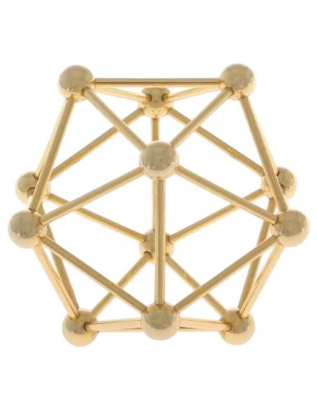 Icosaedro de Metal Dorado