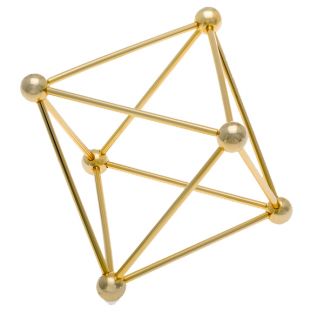 Octaedro de Metal Dorado