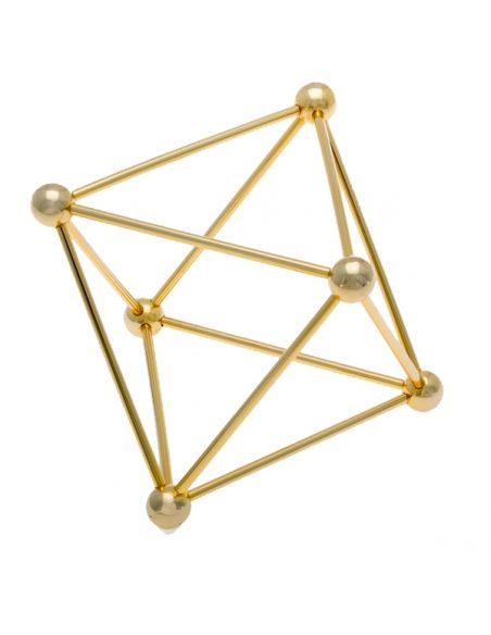 Octaedro de Metal Dorado