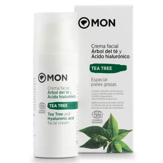 Crema Facial de Árbol del Té y Ácido Hialurónico Bio Mon - 50 ml.