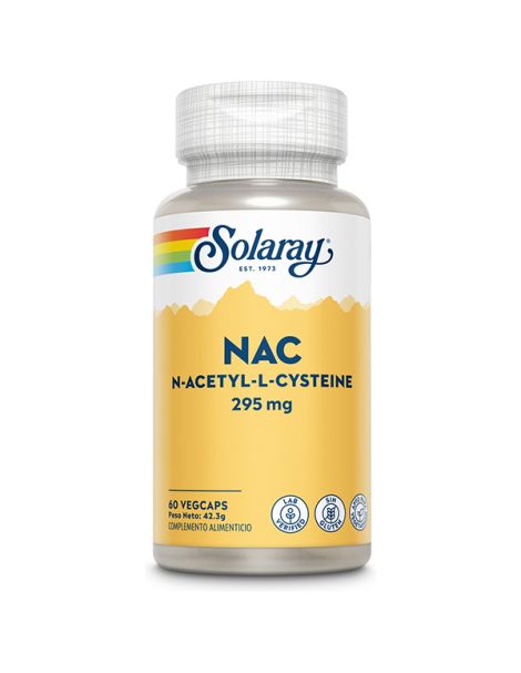 NAC (N-Acetil-Cisteína) 295 mg. Solaray - 60 cápsulas