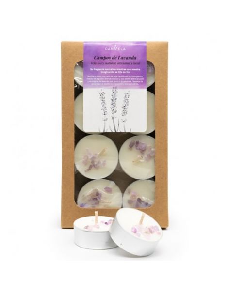Vela de Té con Cera de Soja Campos de Lavanda Canvela