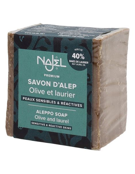 Jabón de Alepo 40% Najel - pastilla de 185 gramos