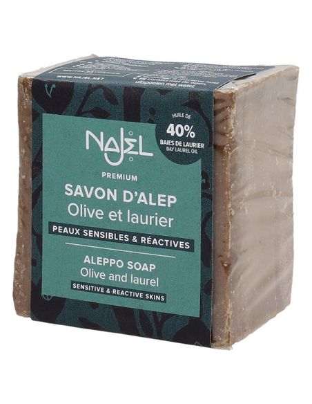 Jabón de Alepo 40% Najel - pastilla de 185 gramos