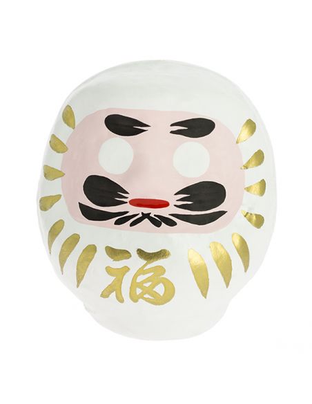Daruma Japonés Blanco (Amor) Tierra Zen - 4.5 cm.