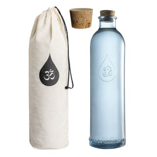Mini Botella de Cristal con Funda y Tapón Hermético Om Water - 500 ml.