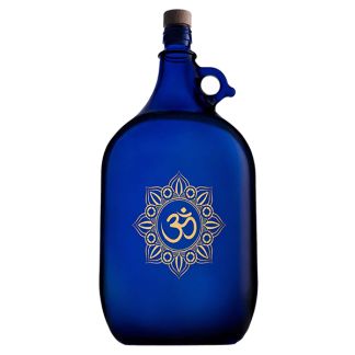 Garrafa de Vidrio Azul de Murano con Símbolo OM - 2 litros