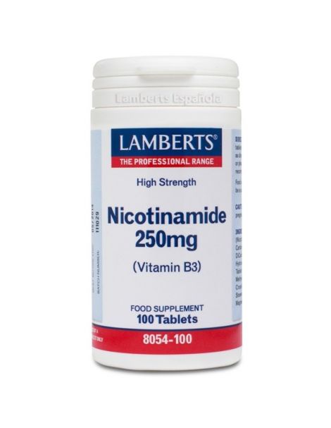 Nicotinamida (Vitamina B3) 250 mg. Lamberts - 100 tabletas