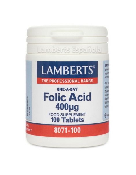 Ácido Fólico 400 mcg. Lamberts - 100 tabletas