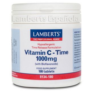 Vitamina C 1000 mg con Bioflavonoides L. Sostenida. Lamberts - 180 tabletas