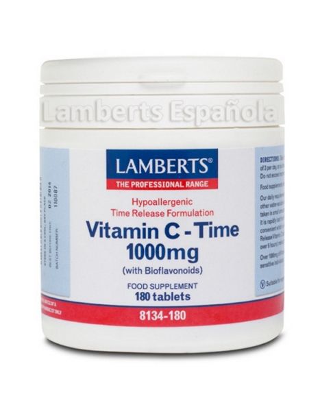 Vitamina C 1000 mg con Bioflavonoides L. Sostenida. Lamberts - 180 tabletas