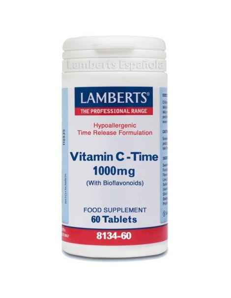 Vitamina C 1000 mg con Bioflavonoides L. Sostenida Lamberts - 60 tabletas