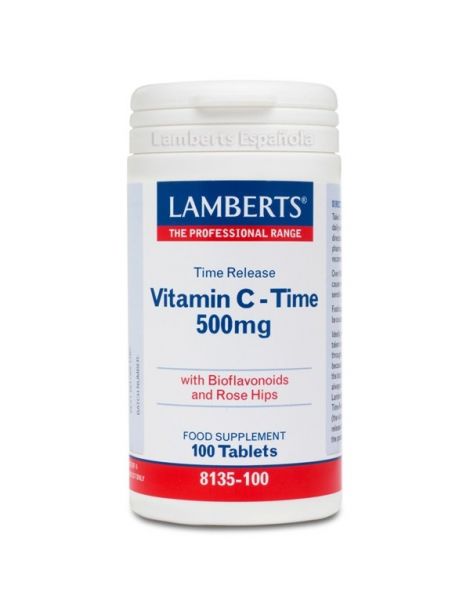 Vitamina C 500 mg con Bioflavonoides L. Sostenida. Lamberts - 100 tabletas