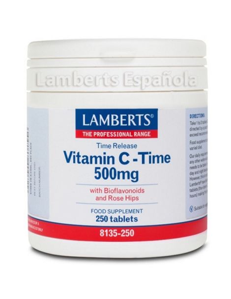 Vitamina C 500 mg con Bioflavonoides L. Sostenida. Lamberts - 250 tabletas