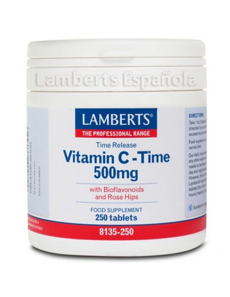 Vitamina C 500 mg. con Bioflavonoides L. Sostenida Lamberts - 250 tabletas
