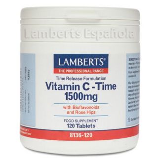 Vitamina C 1500 mg con Bioflavonoides L. Sostenida. Lamberts - 120 tabletas