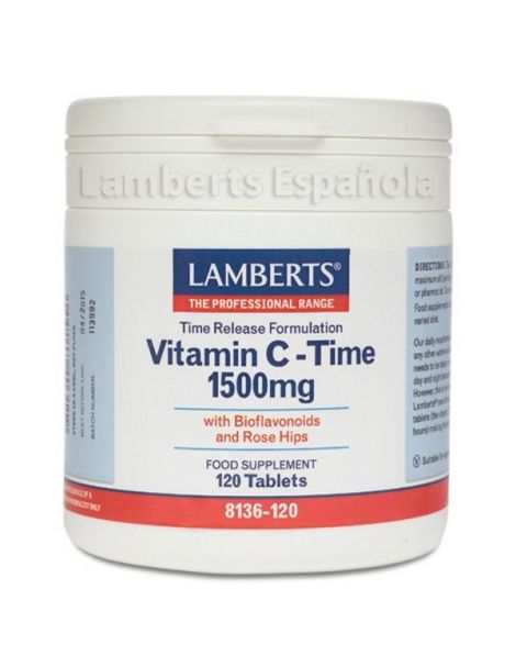 Vitamina C 1500 mg con Bioflavonoides L. Sostenida. Lamberts - 120 tabletas