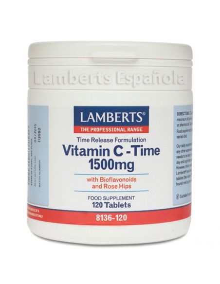 Vitamina C 1500 mg con Bioflavonoides L. Sostenida Lamberts - 120 tabletas