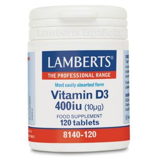 Vitamina D3 400 UI 10 mcg. Lamberts - 120 tabletas