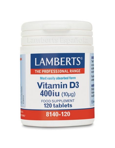 Vitamina D3 400 UI 10 mcg. Lamberts - 120 tabletas