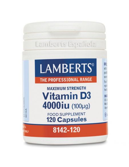 Vitamina D3 4000 UI 100 mcg. Lamberts - 120 cápsulas
