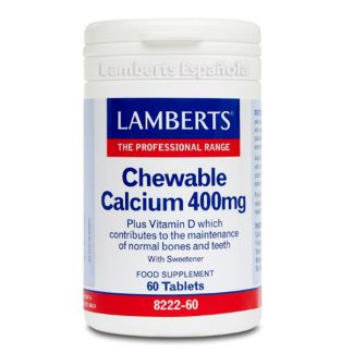 Calcio Masticable 400 mg. Lamberts - 60 tabletas